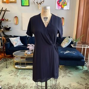 Aritzia babaton navy blue wrap dress